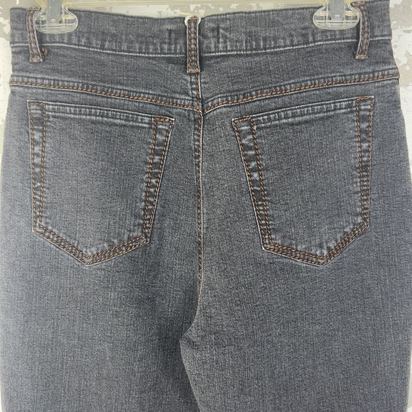Giorgio Of Palm Beach Jeans Women’s 4 Gray Denim Thick Brown Stitching Bootcut - Picture 6 of 16